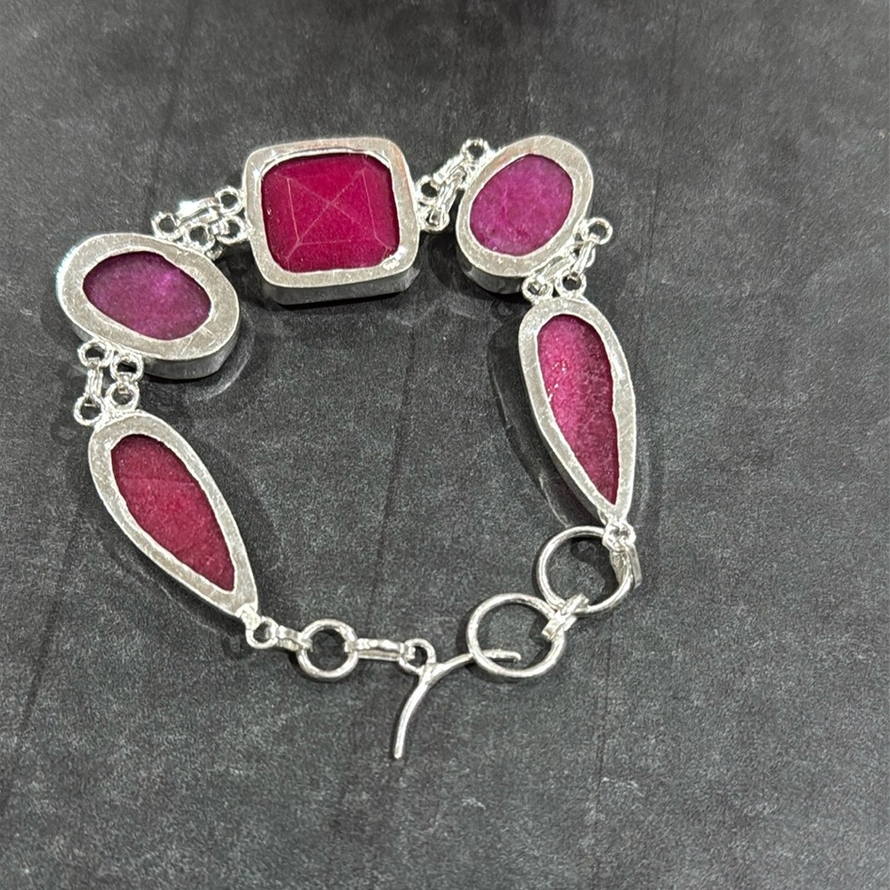 Silver Ruby Bracelet - image 4